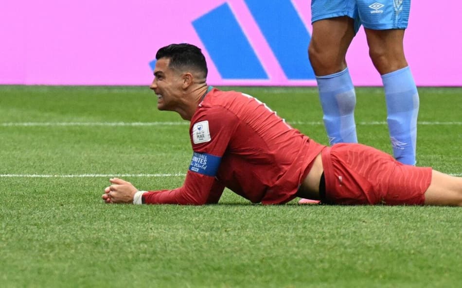 A frustração de Cristiano Ronaldo no empate entre Portugal e a República Democrática do Congo, em Houston (Foto: RONALDO SCHEMIDT / AFP)