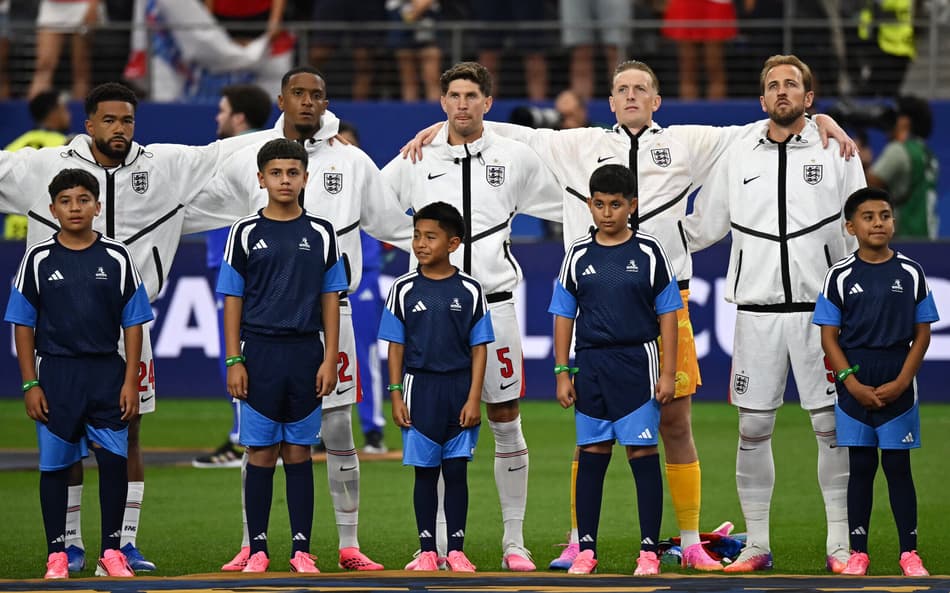 Jogadores da Inglaterra antes da partida contra a Croácia pela Copa do Mundo
