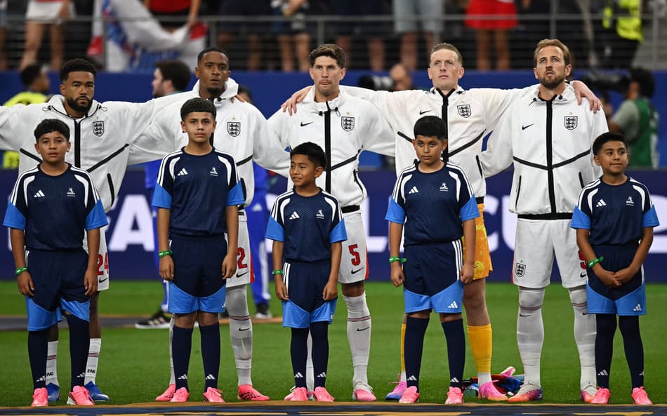 Jogadores da Inglaterra antes da partida contra a Croácia pela Copa do Mundo