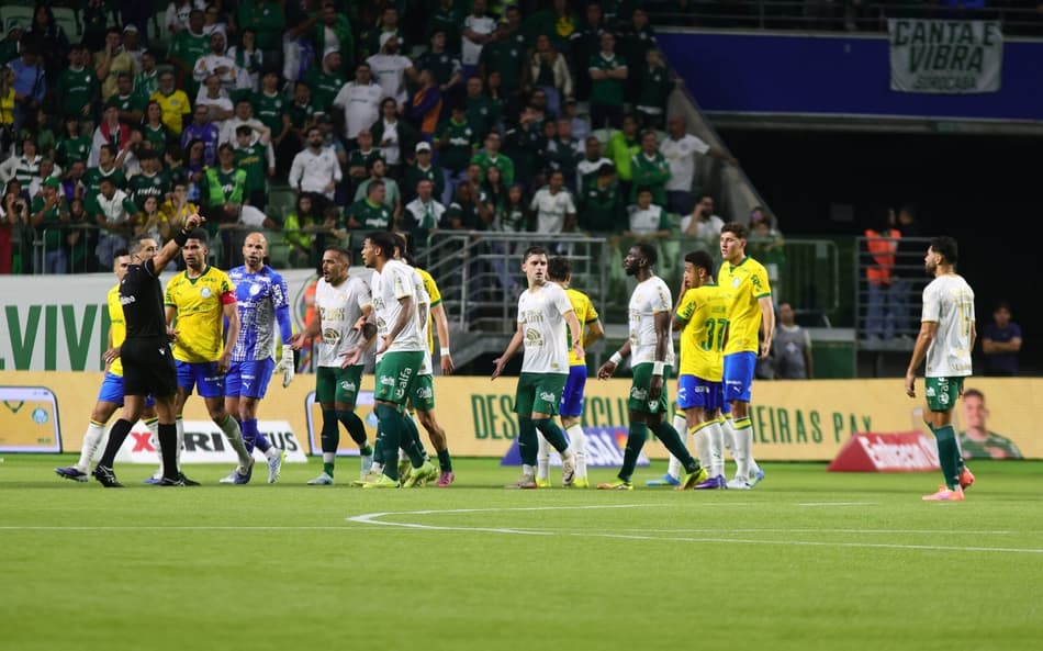Arbitragem e jogadores de Palmeiras e Chapecoense