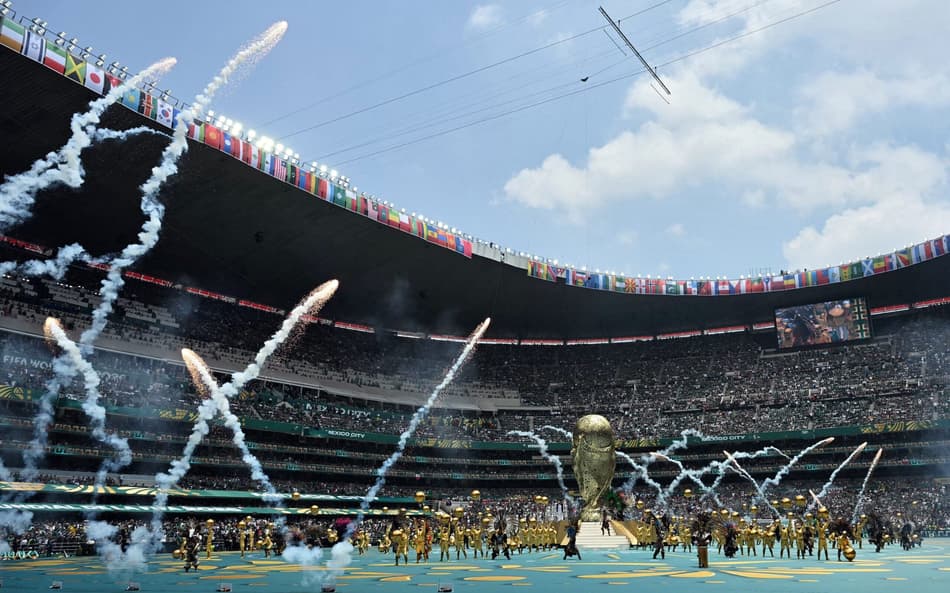 Artist perform during the opening ceremony ahead of the 2026 World Cup Group A football match between Mexico and South Africa at the Mexico City Stadium in Mexico City on June 11, 2026. (Photo by YURI CORTEZ / AFP)
