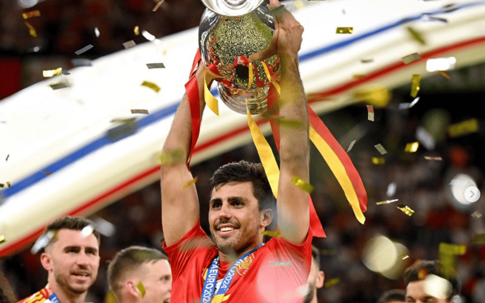 Rodri comemorando título da Euro (foto: divulgação)