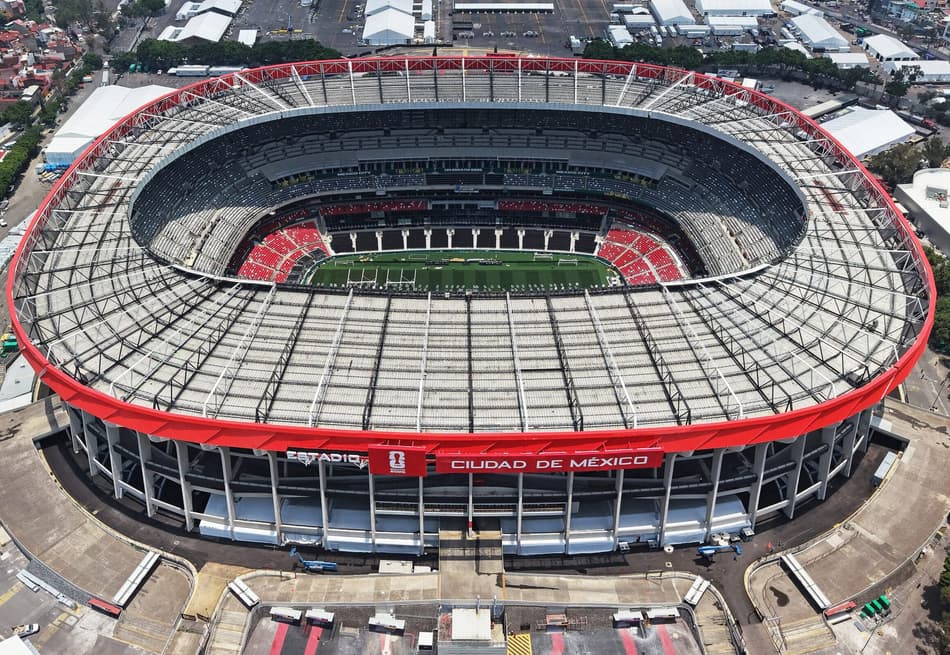 Visão aérea do Estádio Azteca, na Cidade do México