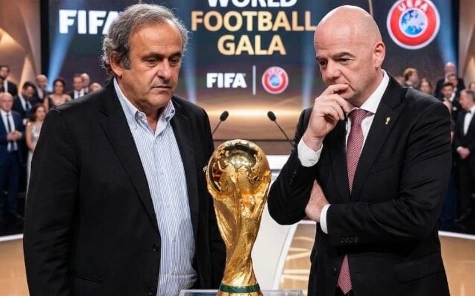 Gianni Infantino ao lado de Michel Platini em evento da UEFA. (Foto: Divulgação/ Twitter)