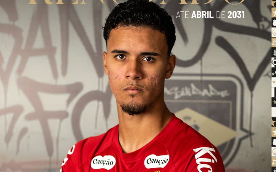 Goleiro da base do Santos renova contrato até abril de 2031. (Foto: Divulgação/ Santos FC)