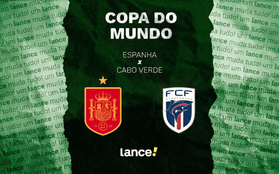 Espanha e Cabo Verde fazem o primeiro jogo do Grupo H da Copa do Mundo (Arte: Lance!)