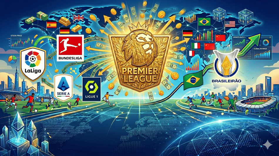Premier League supera ligas rivais em alcance internacional (Imagem gerada por IA)