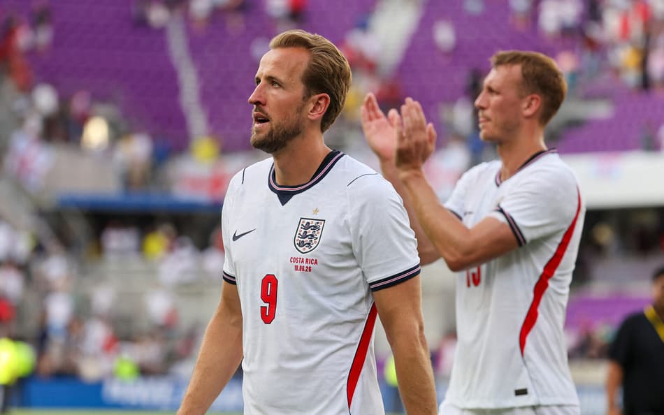 Harry Kane em ação pela seleção da Inglaterra (Foto: Alex Menedez/ AFP)