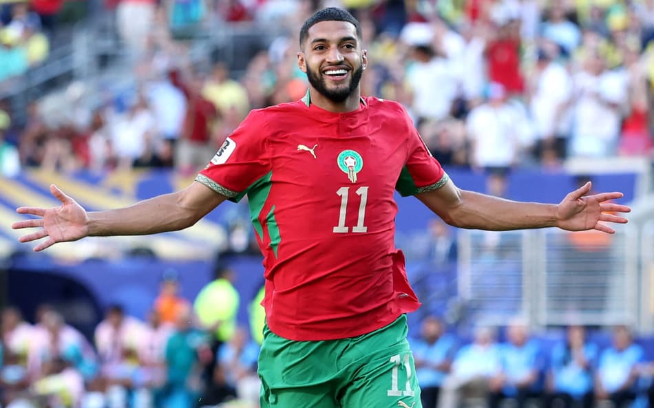 Ismael Saibari abriu o placar em Brasil x Marrocos