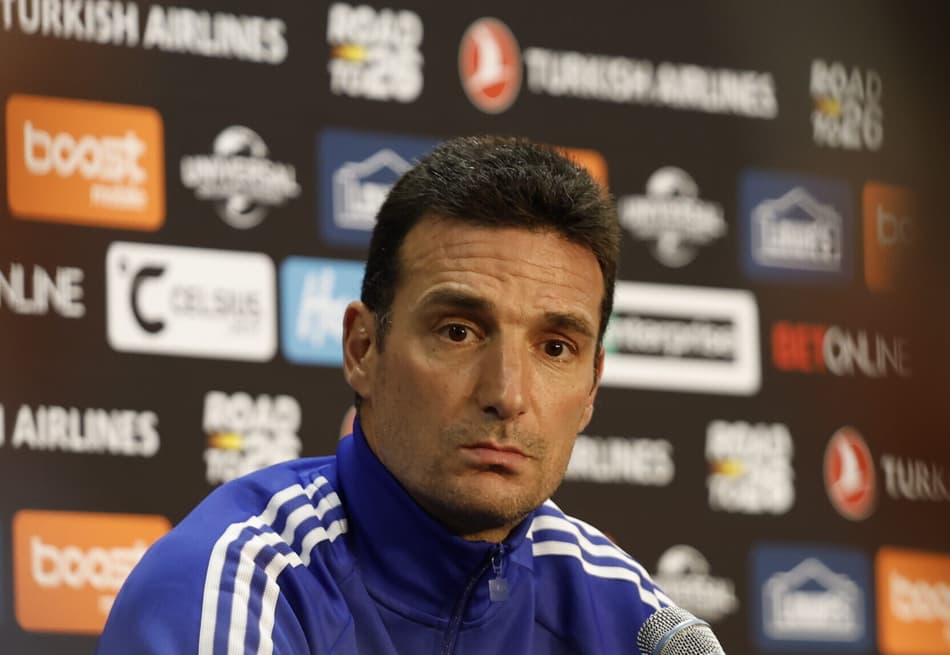 Lionel Scaloni em coletiva da Argentina na véspera do amistoso contra Honduras