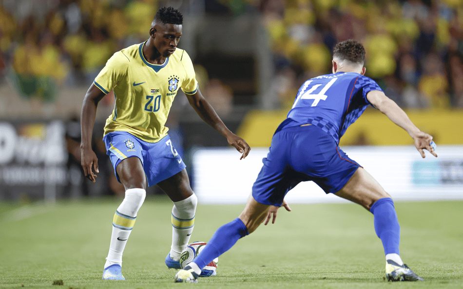 Luiz Henrique em ação pela Seleção Brasileira em amistoso contra a Croácia