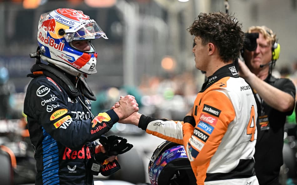 Max Verstappen e Lando Norris no GP de Singapura da Fórmula 1