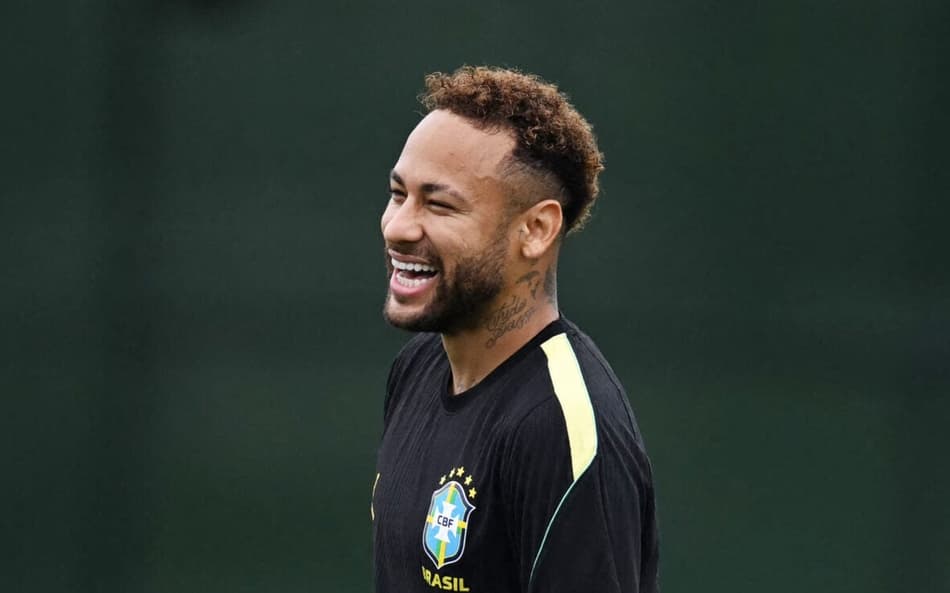 Neymar no treino da Seleção Brasileira na Copa do Mundo