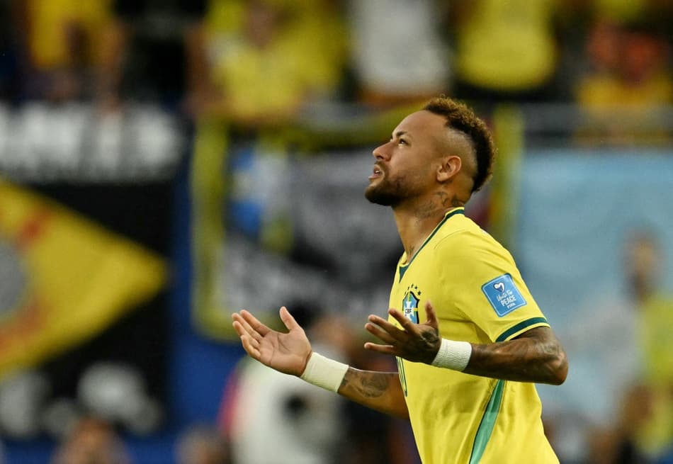 Neymar entra em campo pela primeira vez na Copa do Mundo 2026 no jogo entre Brasil e Escócia (Foto: Chandan Khanna/AFP)