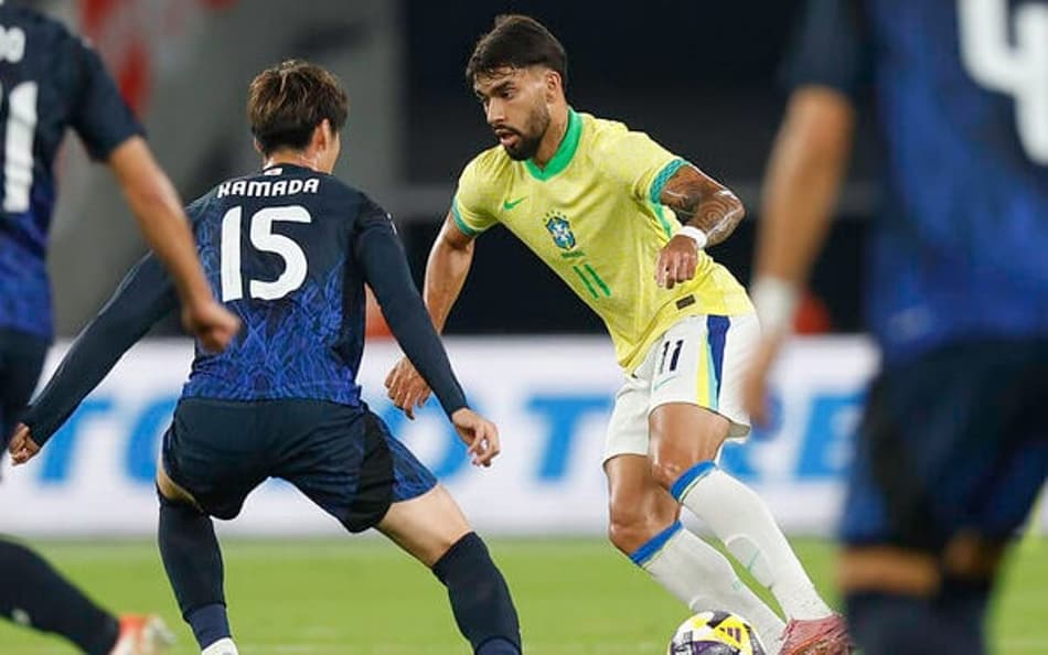 Lucas Paquetá contra o japão em amistoso