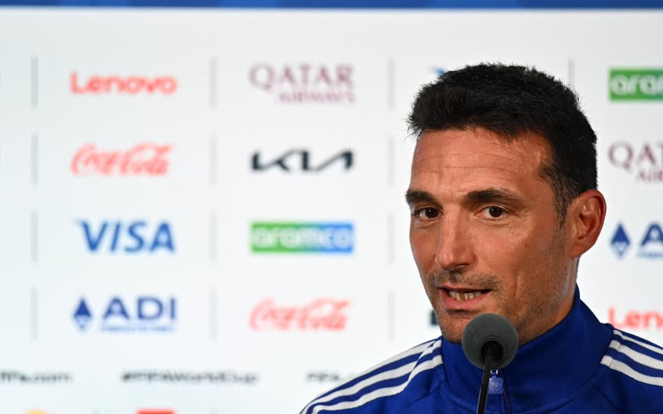 Técnico da Argentina, Lionel Scaloni durante coletiva de imprensa na Copa do Mundo