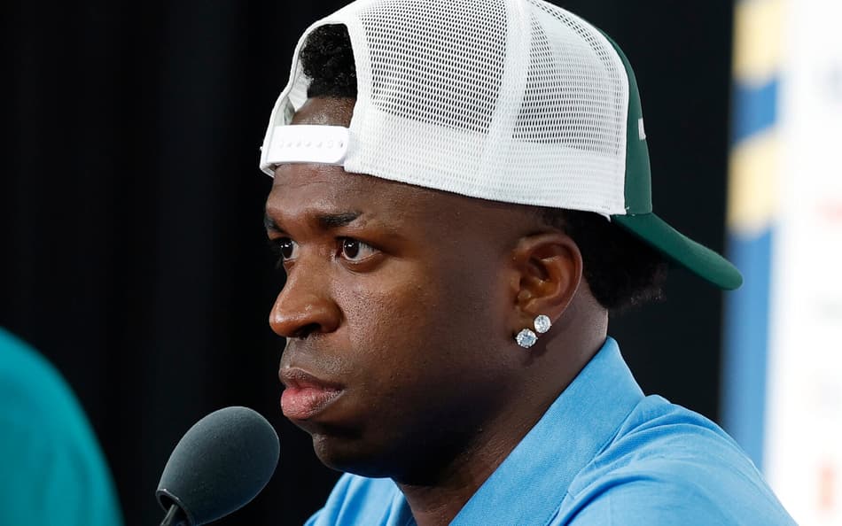 Vini Jr durante coletiva de imprensa da Seleção (Foto: Rafael Ribeiro ; / CBF)