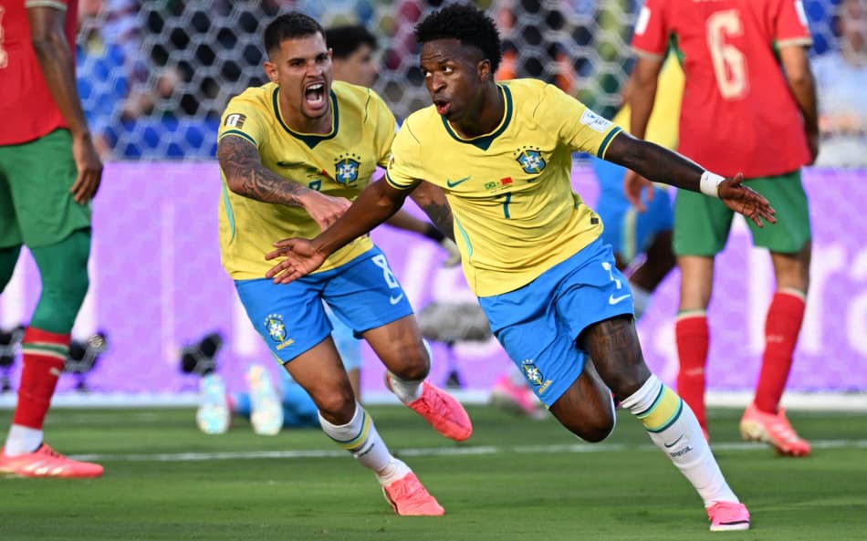 Brasil x Marrocos: veja o golaço de Vini Jr narrado por Galvão Bueno