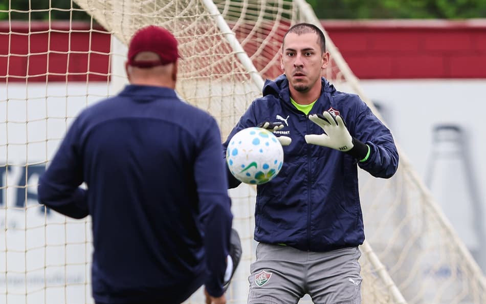 Vitor Eudes no treino do Fluminense no CT Carlos Castilho