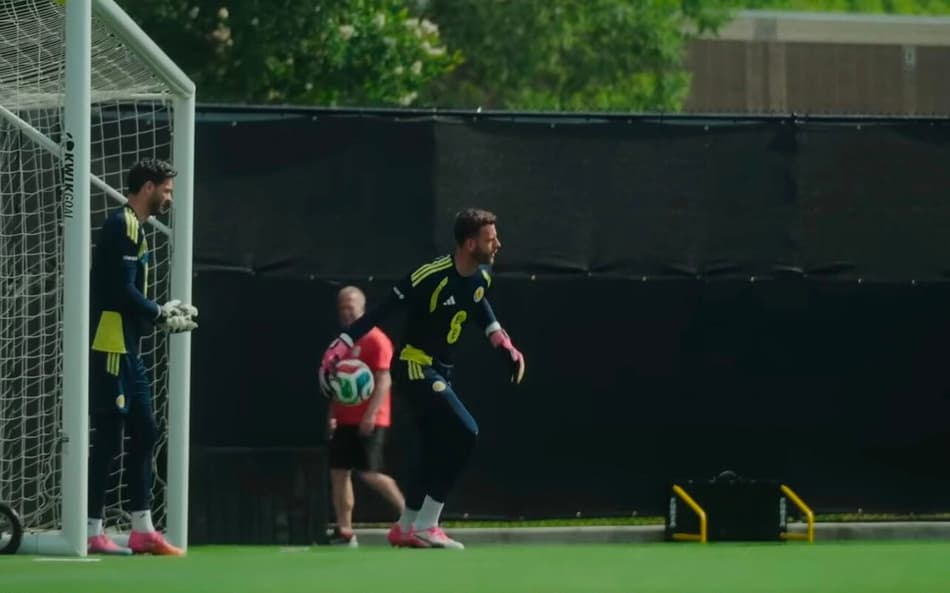Treino da seleção escocesa (Foto: Reprodução Seleção da Escócia)