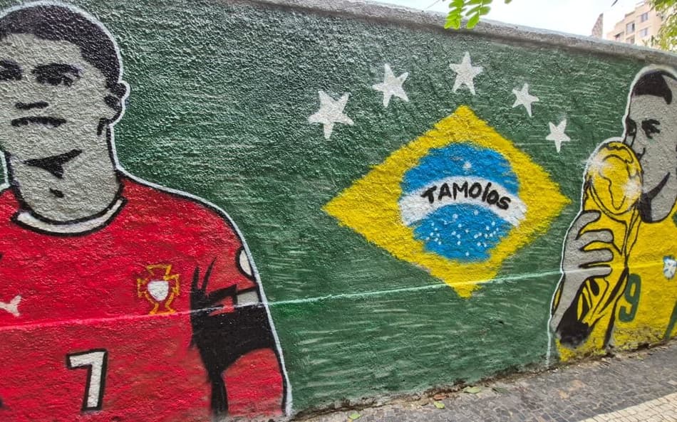 Bar no Flamengo pintou rua para a Copa do Mundo (Foto: Leonardo Besa/Lance!)