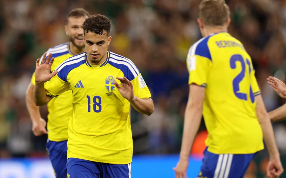 Yasin Ayari não comemora gol da Suécia sobre a Tunísia na Copa do Mundo de 2026 (Foto: Julio Cesar AGUILAR / AFP)
