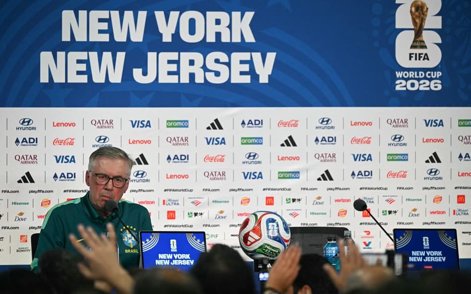Carlo Ancelotti, técnico da Seleção Brasileira, em coletiva de imprensa no MetLife antes de Brasil x Marrocos pela Copa do Mundo