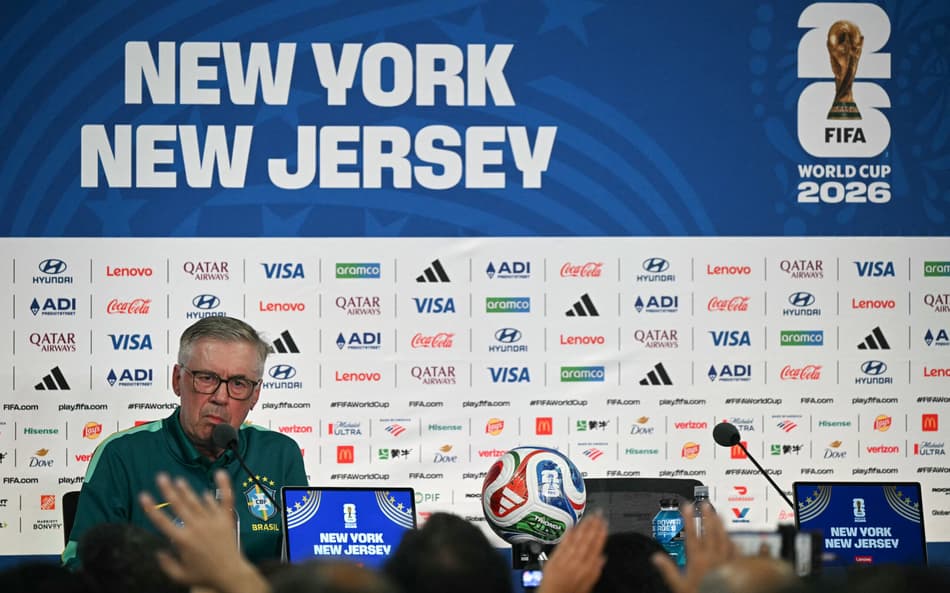 Carlo Ancelotti, técnico da Seleção Brasileira, em coletiva de imprensa no MetLife antes de Brasil x Marrocos pela Copa do Mundo