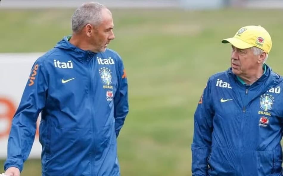 Paul Clement e Carlo Ancelotti na Seleção Brasileira (Foto: Divulgação/CBF)