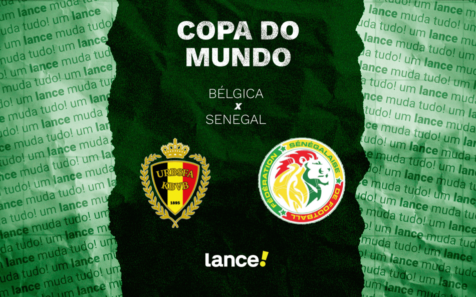 Bélgica e Senegal se enfrentam pela fase de 16-avos de final da Copa do Mundo (Foto: Arte/Lance!)