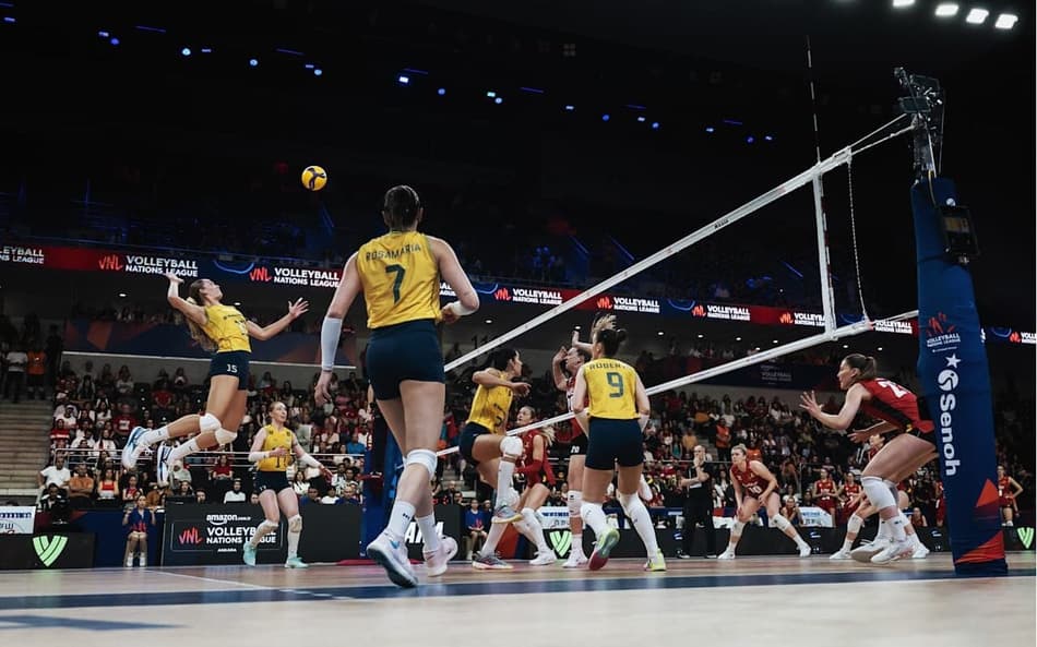 O Brasil superou a Bélgica pela segunda semana da VNL feminina