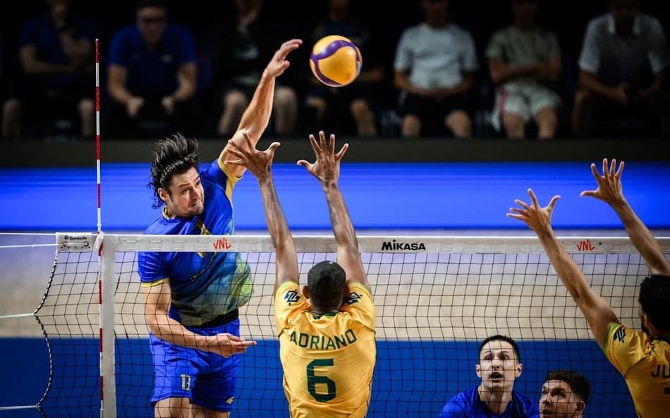 Brasil foi derrotado por 3 seta 1 pela Ucrânia na VNL masculina