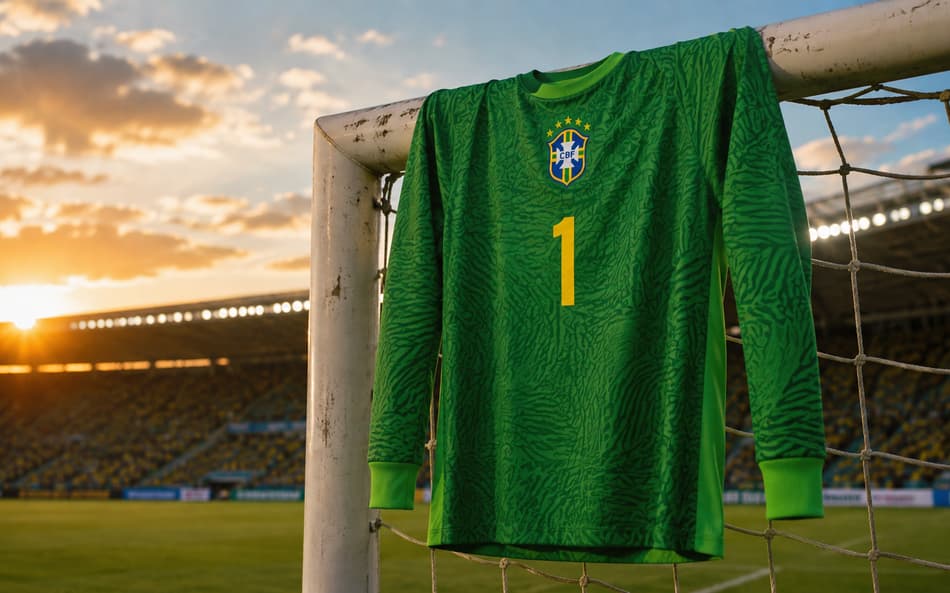 Camisa 1 de goleiro da Seleção Brasileira é pesadíssima (Foto: Lance!/ChatGPT)