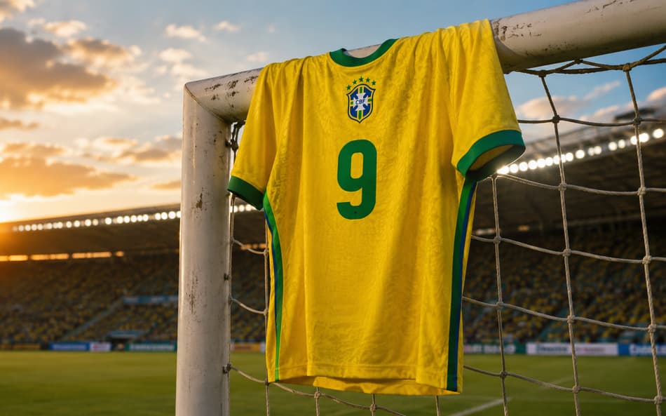 Camisa 9 da Seleção Brasileira é uma das mais pesadas do mundo (Foto: Lance!/ChatGPT)