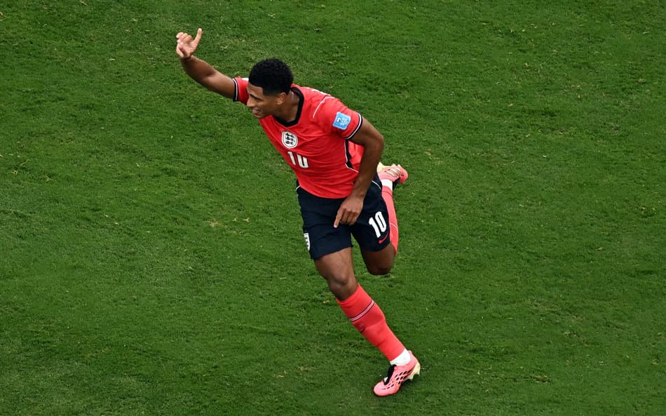 Jude Bellingham comemora gol em contra o Panamá pela Copa do Mundo de 2026