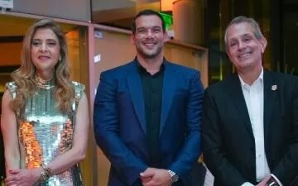 Leila Pereira, Samir Xaud (presidente da CBF) e Bap (Foto: Divulgação)
