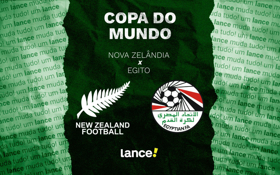 Nova Zelândia e Egito se enfrentam pela 2ª rodada da Copa do Mundo (Foto: Arte/Lance!)