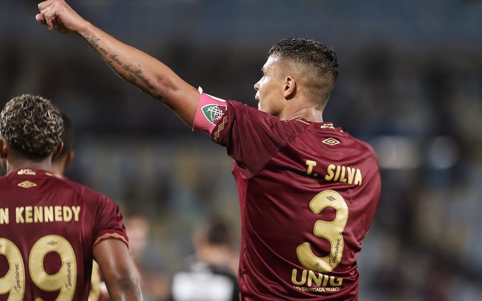 Thiago Silva comemora seu gol que deu a vitória para o Fluminense sobre o Juventude (Foto: Lucas Merçon/Fluminense)