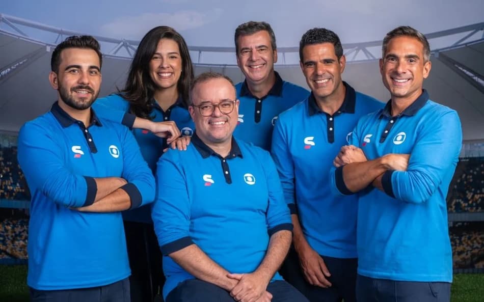Time da transmissão da TV Globo na Copa do Mundo. (Foto: ESTEVAM AVELLAR/TV GLOB)