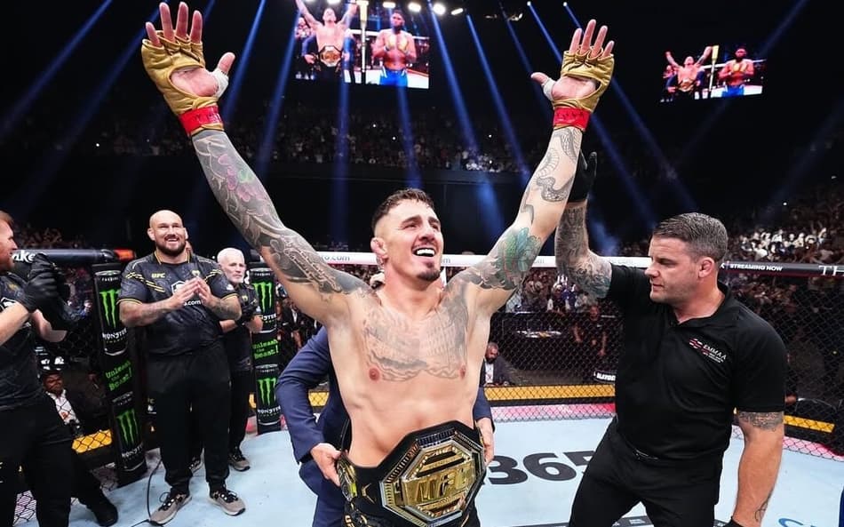 Tom Aspinall após defesa de cinturão interino no UFC (Foto: Reprodução/Instagram: @tomaspinallofficial)