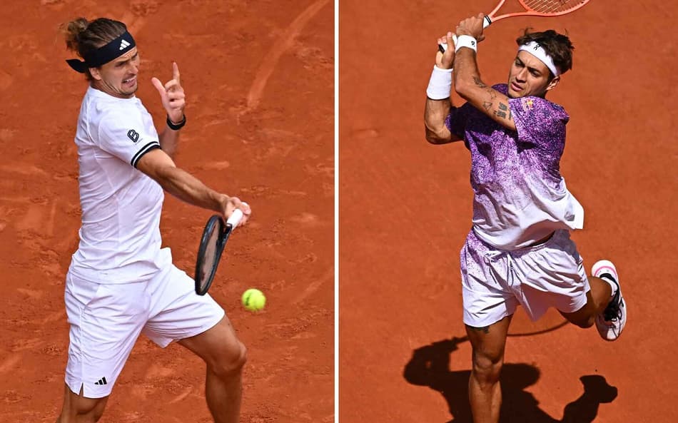 O alemão Alexander Zverev e o italiano Flávio Cobolli são favoritos nas semifinais de Roland Garros (Foto: Corinne Dubreuil/ATP Tour)