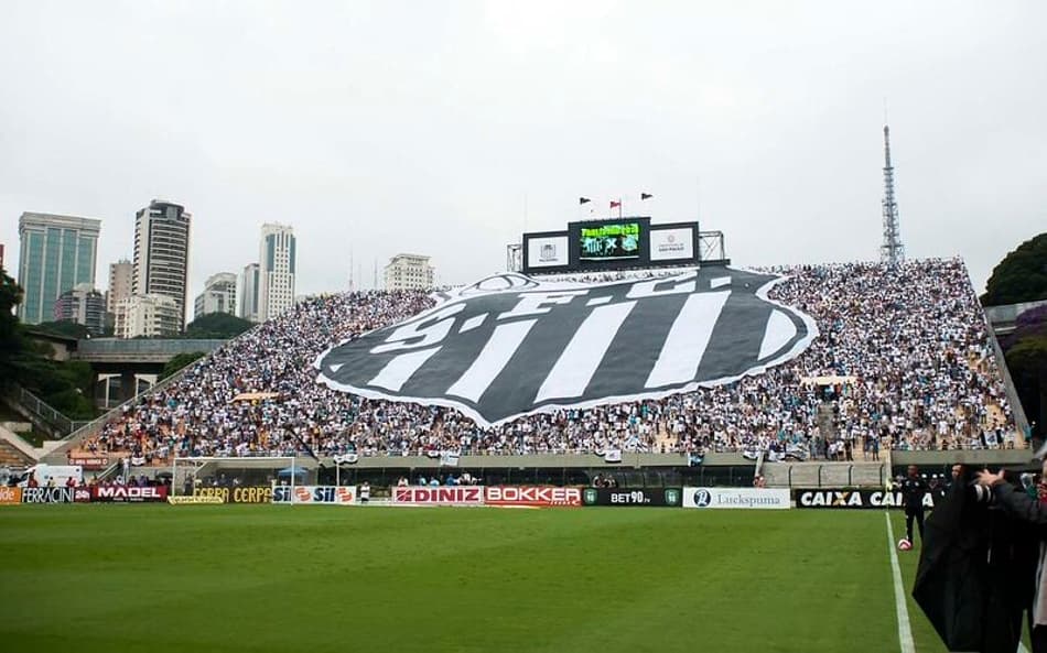Bandeirão do Santos no Estádio do Pacaembu, em 2018. (Foto: Ivan Storti/Santos FC)