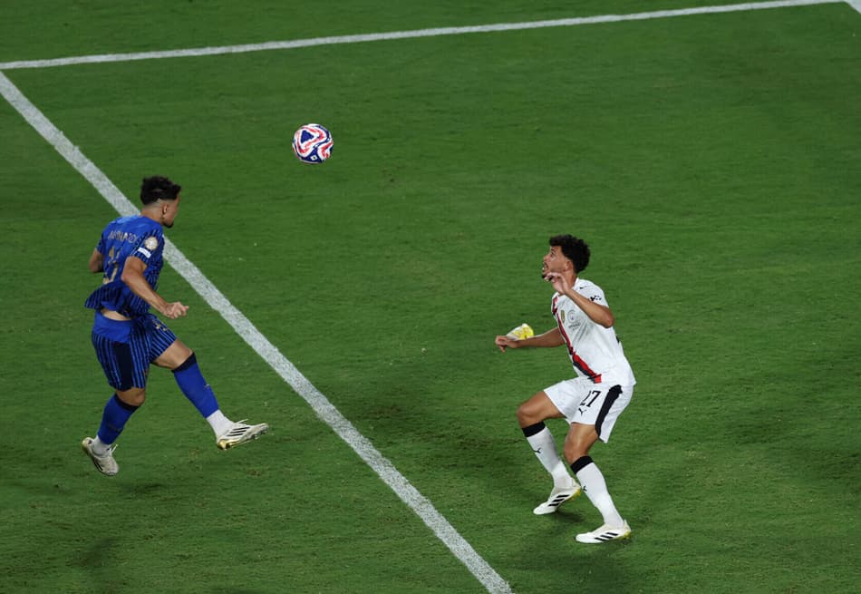 Marcos Leonardo marca contra o Manchester City (Foto: Megan Briggs / GETTY IMAGES NORTH AMERICA / Getty Images via AFP)