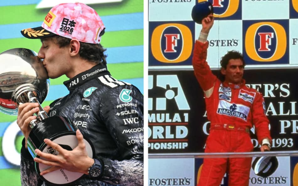 Kimi Antonelli e Ayrton Senna (Foto: AFP)