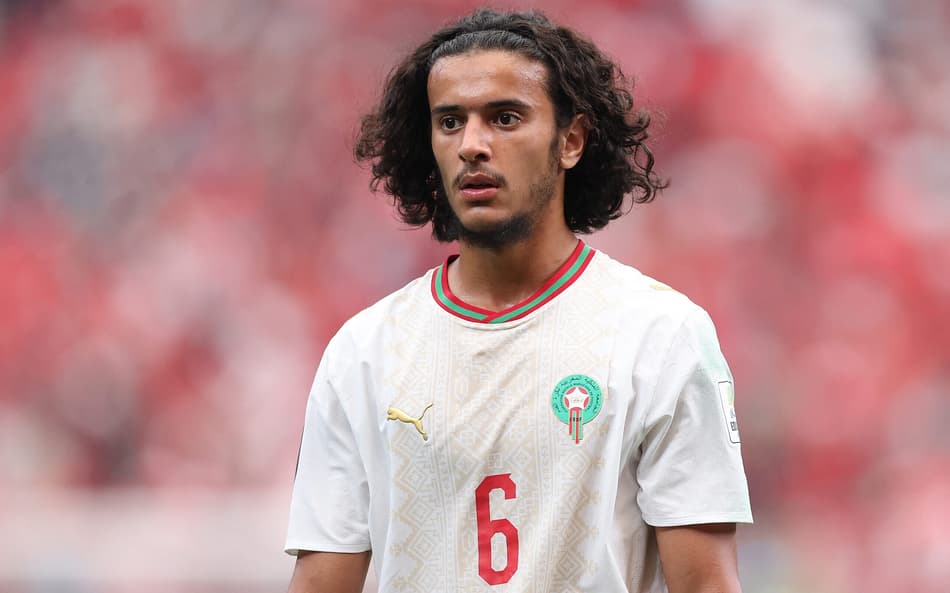 Bouaddi em campo pela seleção de Marrocos
