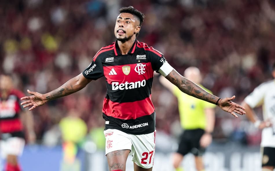 Bruno Henrique comemora gol pelo Flamengo diante do Cusco pela Libertadores (Foto: Gilvan de Souza / Flamengo)