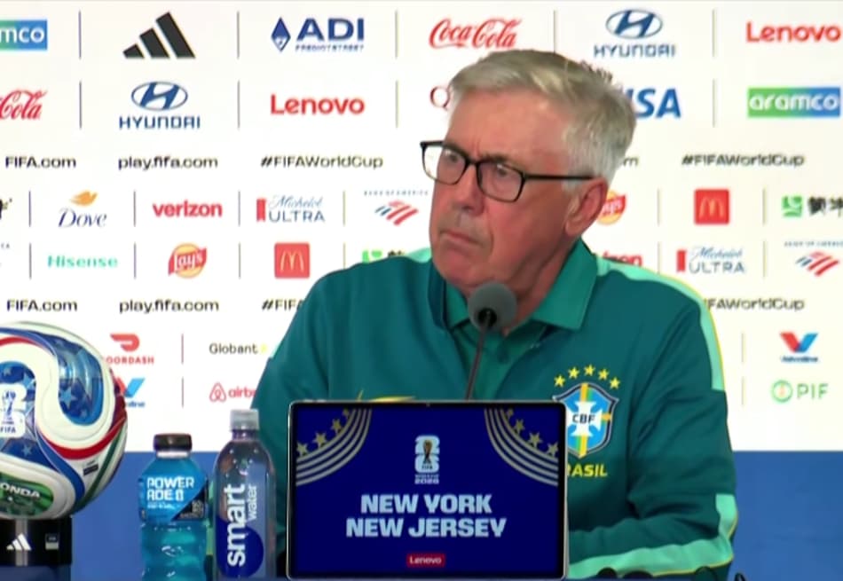 Carlo Ancelotti em entrevista coletiva pela Seleção Brasileira