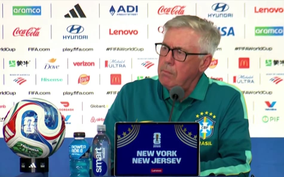 Carlo Ancelotti em entrevista coletiva pela Seleção Brasileira