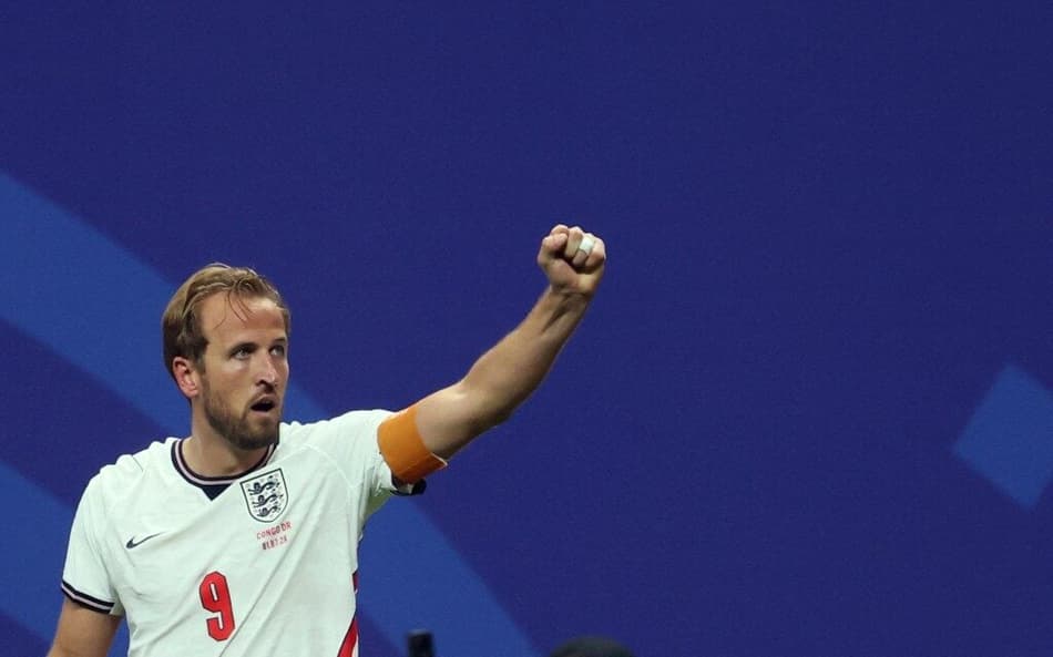 Harry Kane em ação durante Inglaterra e República Democrática do Congo pela Copa do Mundo. (Foto: Odd ANDERSEN / AFP)