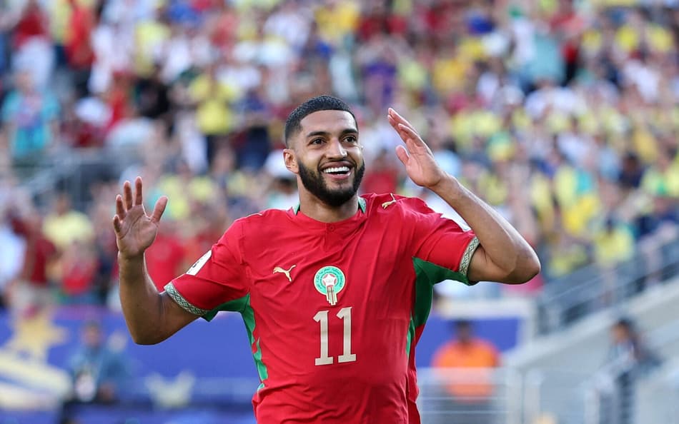 Ismael Saibari abriu o placar em Brasil x Marrocos